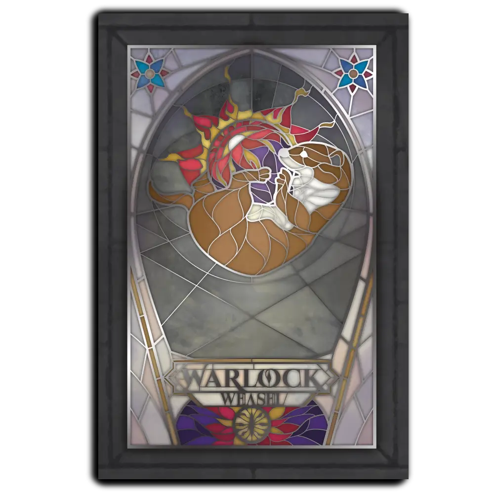 Postcard - Class-y Critters: Warlock Weasel image 0