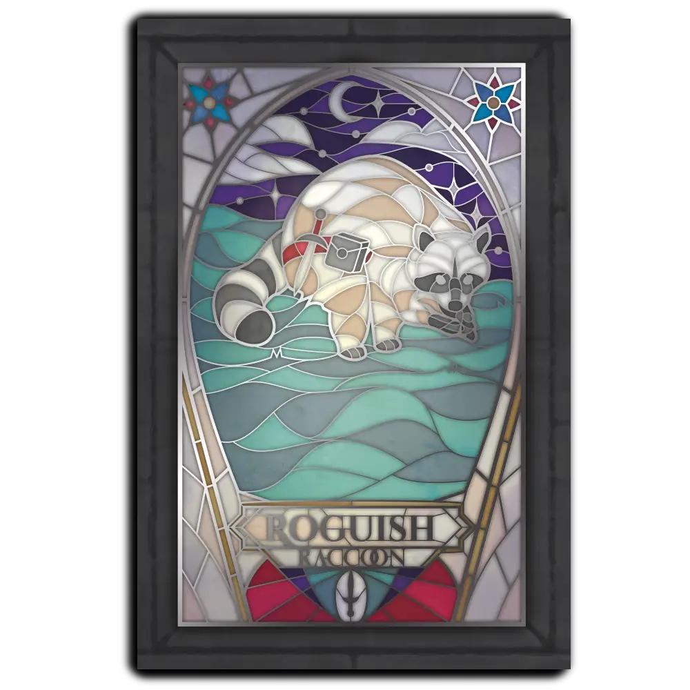 Postcard - Class-y Critters: Roguish Raccoon image 0