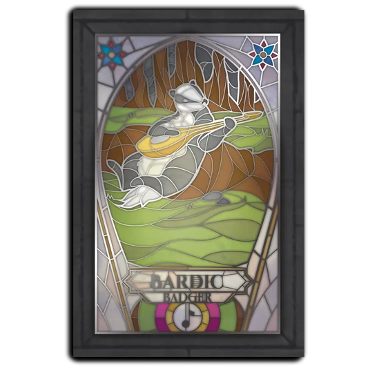 Postcard - Class-y Critters: Bardic Badger image 0