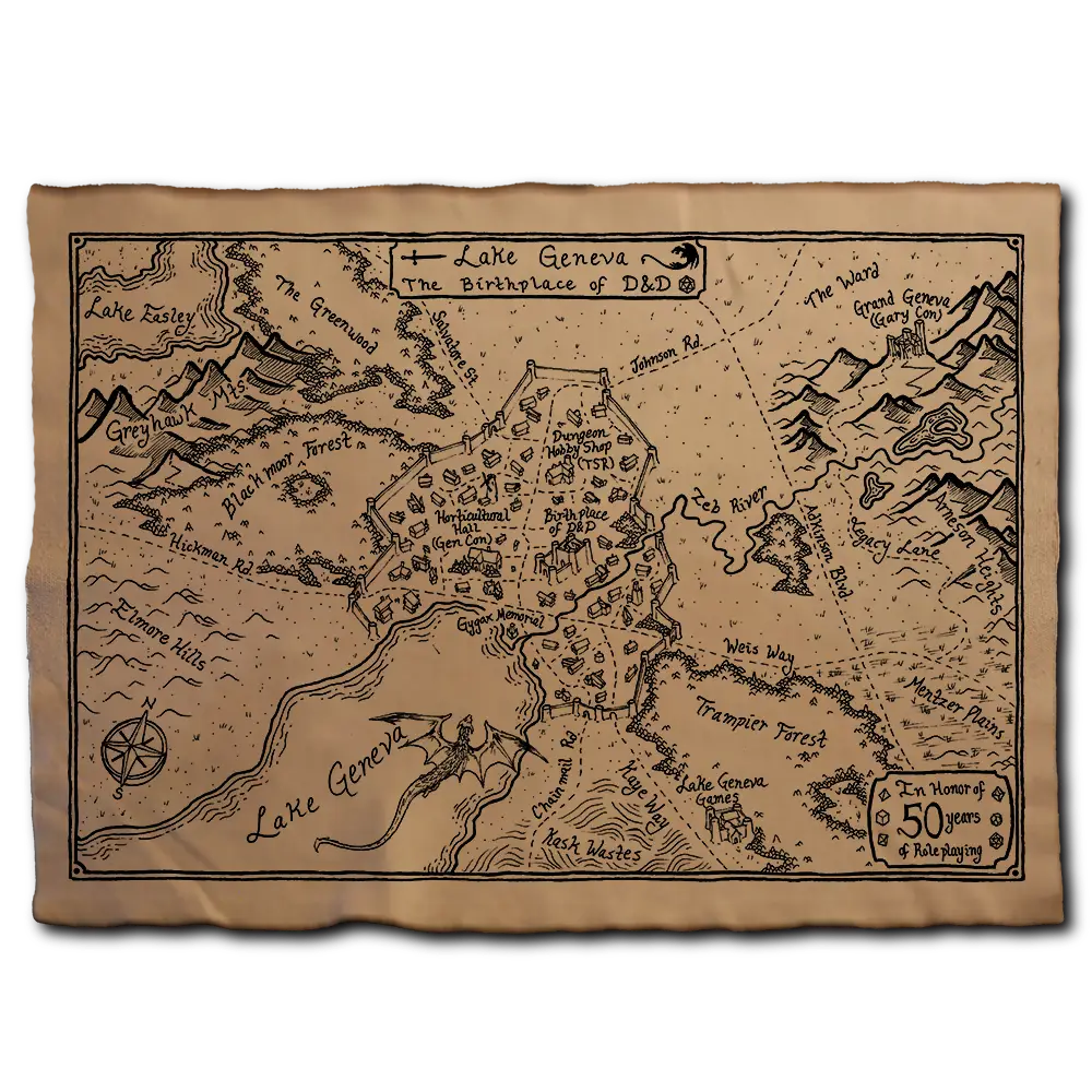 Cloth Map - Lake Geneva(50th Anniversary) image 0
