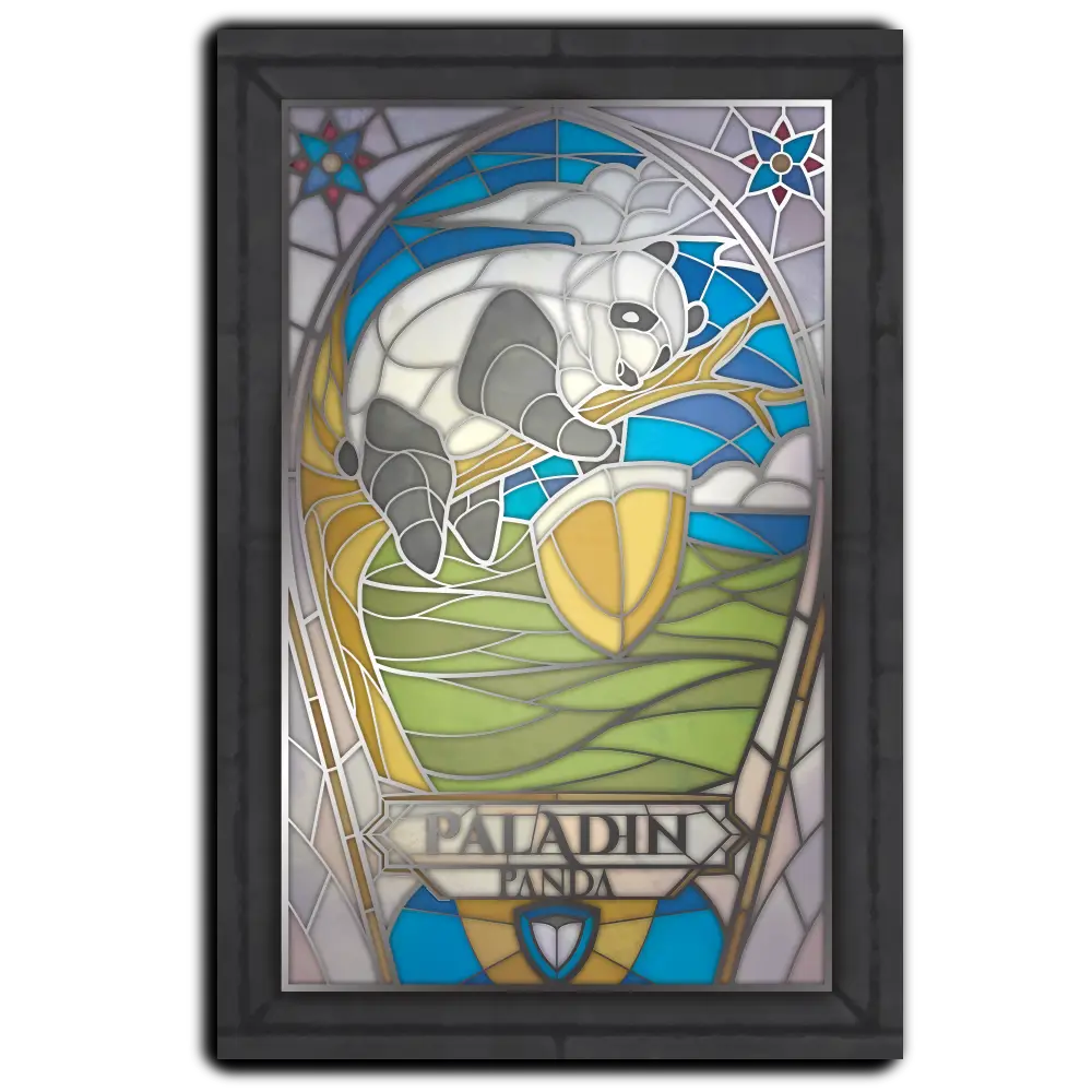 Postcard - Class-y Critters: Paladin Panda image 0
