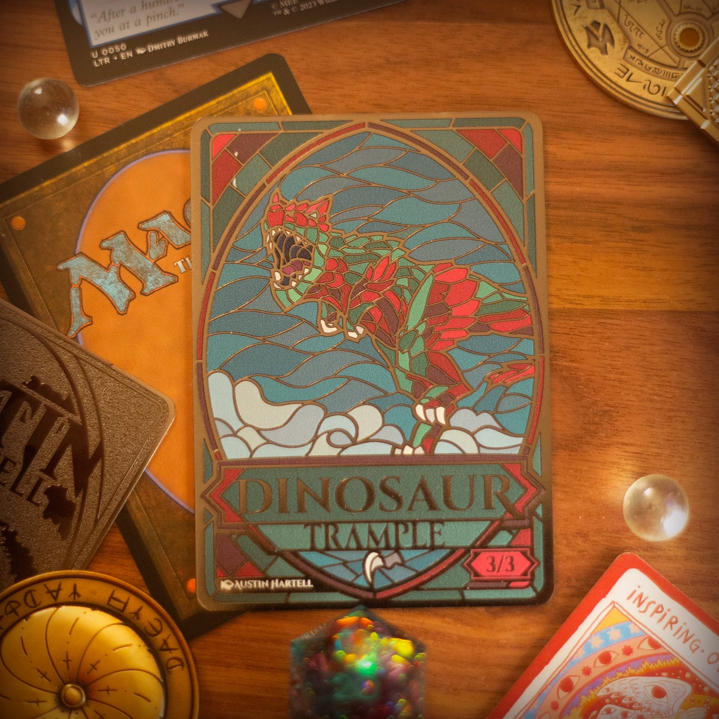 Metal MTG Token - Dinosaur