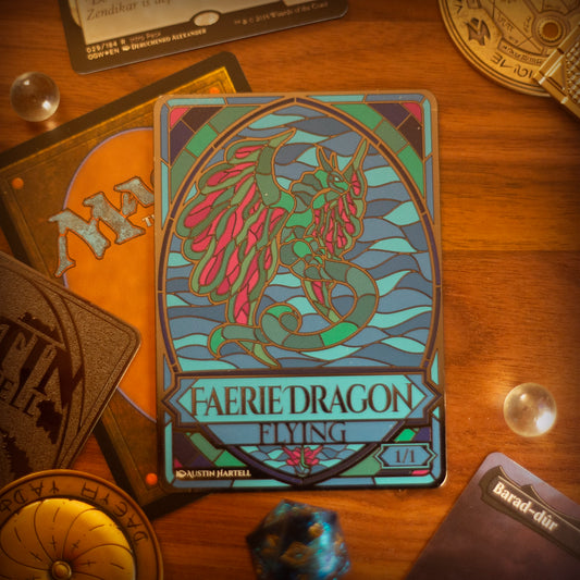 Metal MTG Token - Faerie Dragon