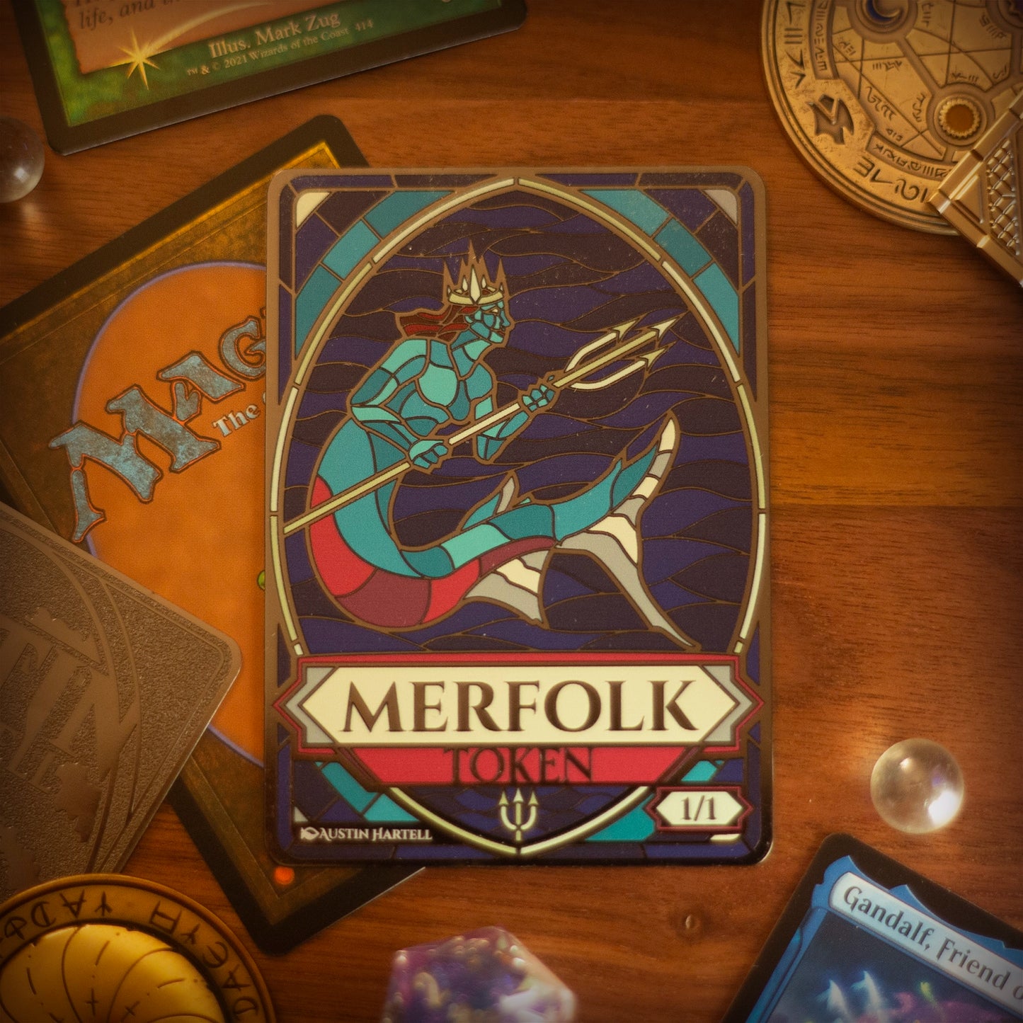 Metal MTG Token - Merfolk