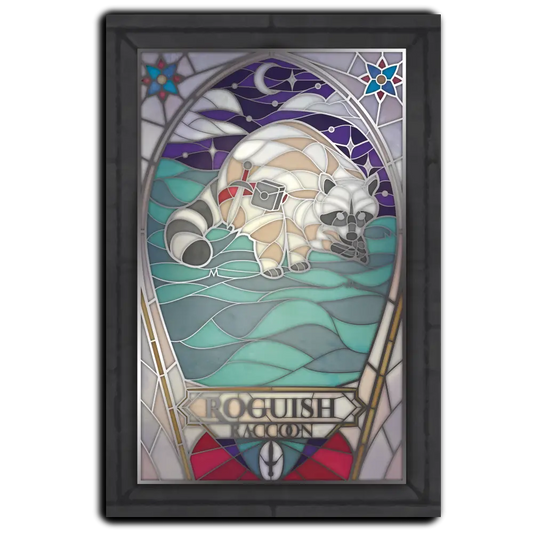 Postcard - Class-y Critters: Roguish Raccoon image 0